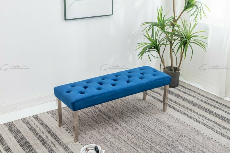 Canterbury Navy  Luxury Velvet Dining Bench