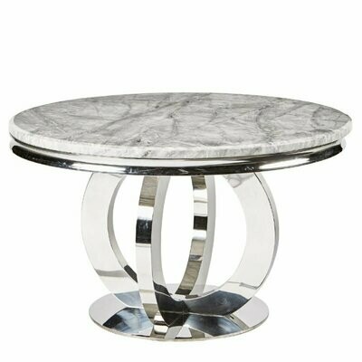 Orla 130cm Grey Marble Round Dining Table