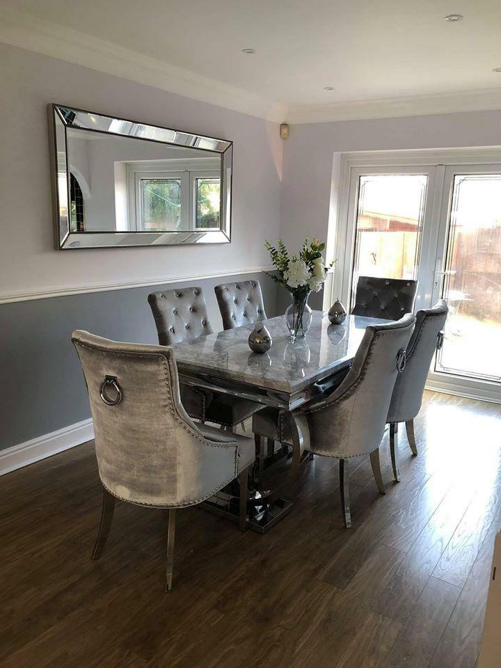 Giovanna 180cm Grey Marble & Belle Dining Table Set