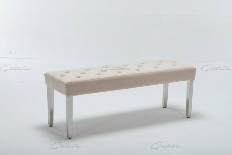 Canterbury Cream Luxury Velvet Dining Bench