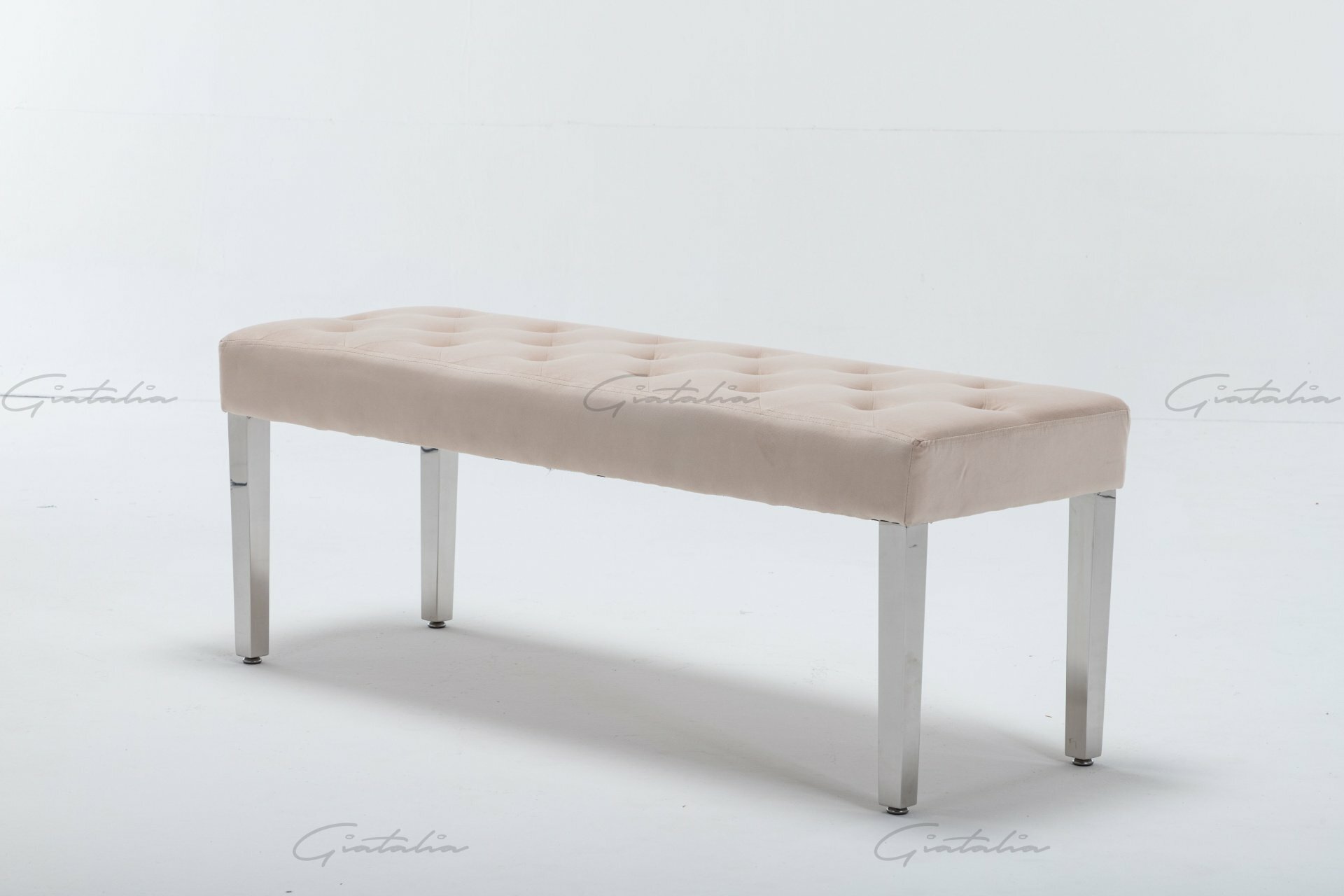 Canterbury Cream Luxury Velvet Dining Bench