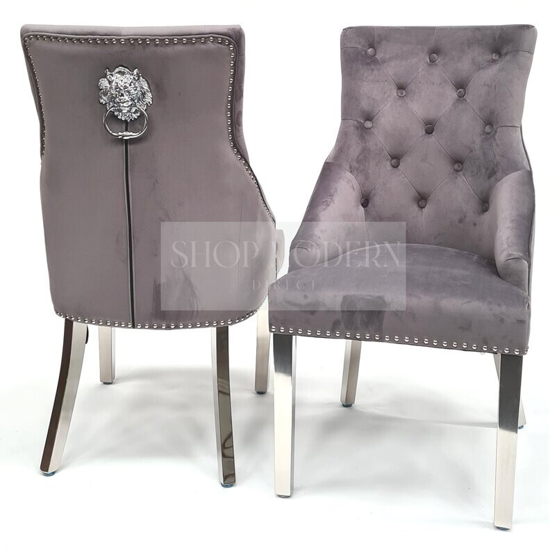 Chelsea Dark Grey Velvet Dining Chair