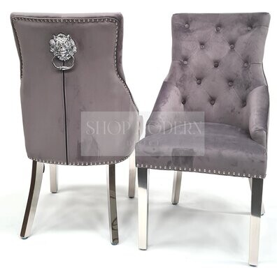 Chelsea Dark Grey Velvet Dining Chair