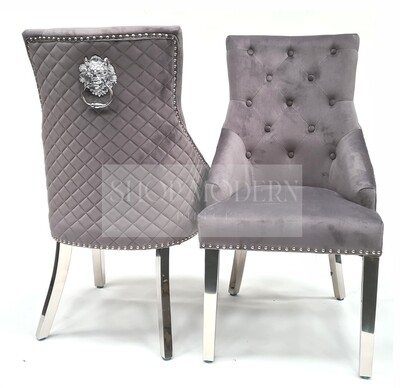 Mayfair Dark Grey Velvet Dining Chair