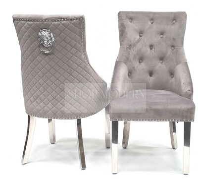 Mayfair Light Grey Velvet Dining Chair