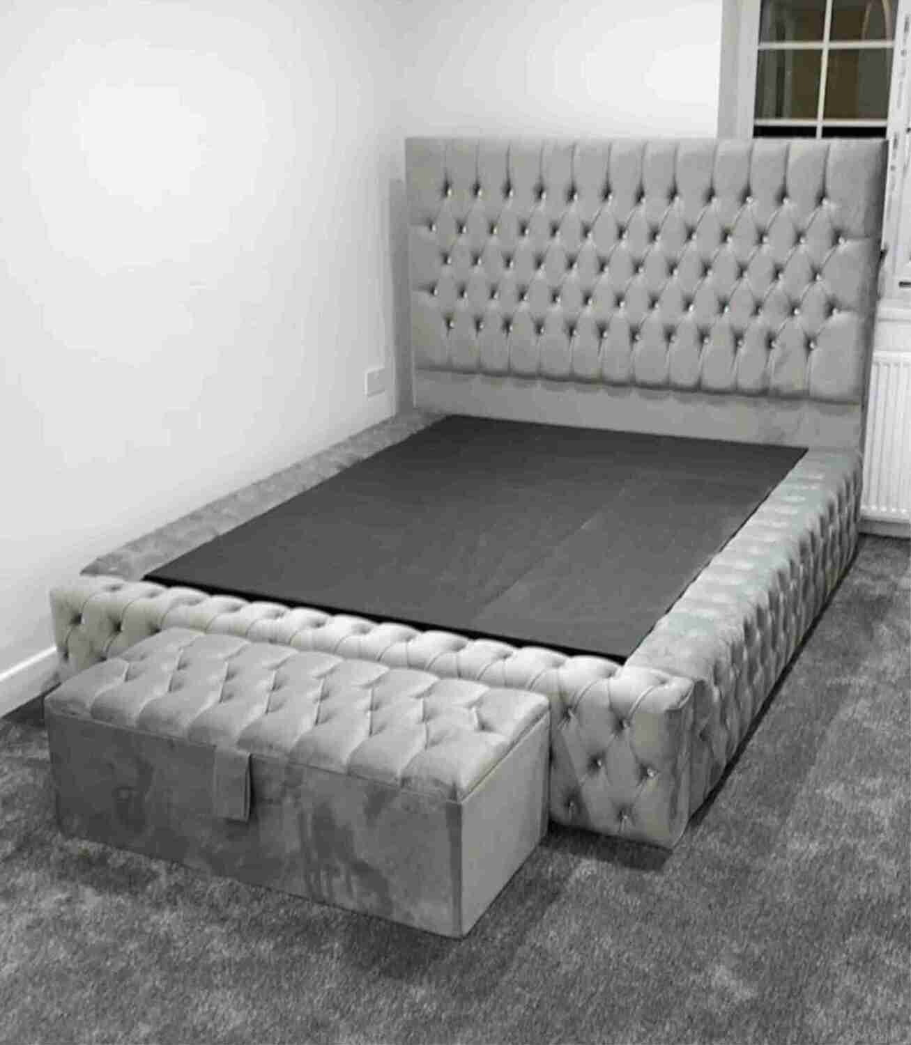 Ambassador Velvet King Bed - Choose Colour