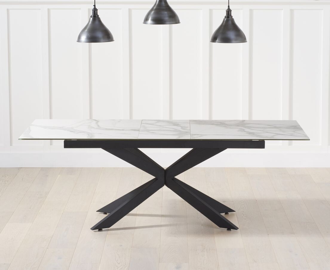 Britolli 180cm Extending White Ceramic Dining Table