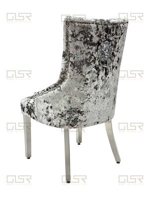 Avery Knocker Double Crush Silver Dining Chair