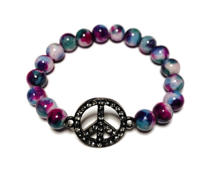 Beachy, Tie Dyed Jade: Peace, Large