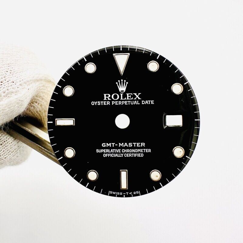 Auth Rolex Black Gloss Tritium Dial GMT Master 16750 Cal DL10