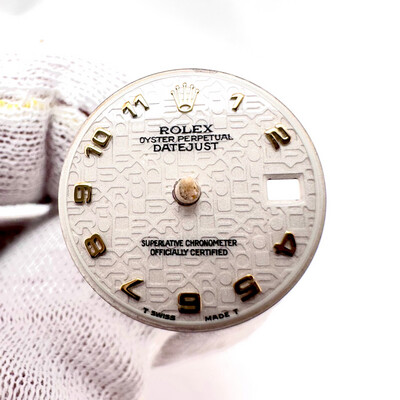 Auth Rolex Antique White Two Tone Arabic Jubilee Dial 26mm Date Datejust 6716 6917 69173 69178 79173 79178 179173 179178