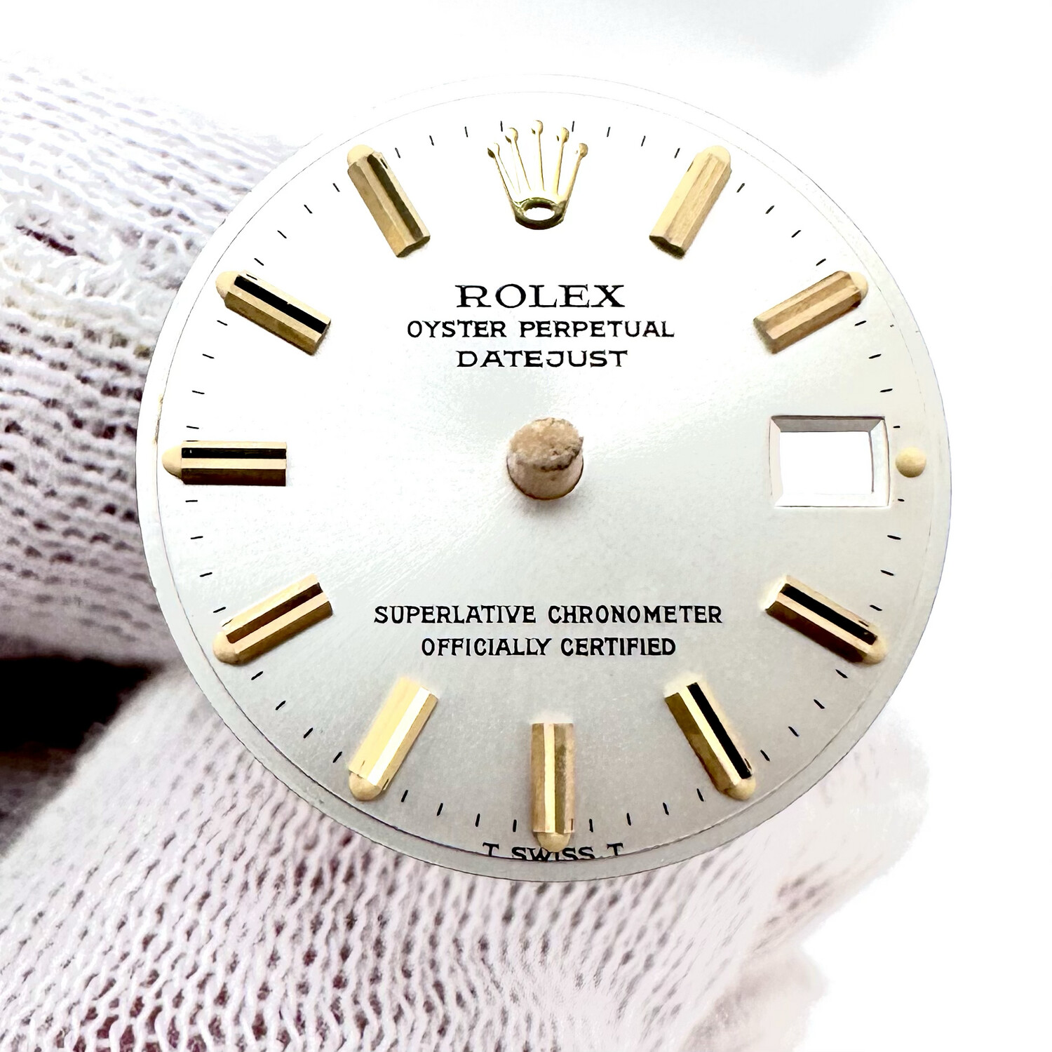 GREAT Rolex Silver Two Tone Tritium Stick Dial 26mm Date Datejust 6916 6917 69173 69178 79173 79178 179173 179178
