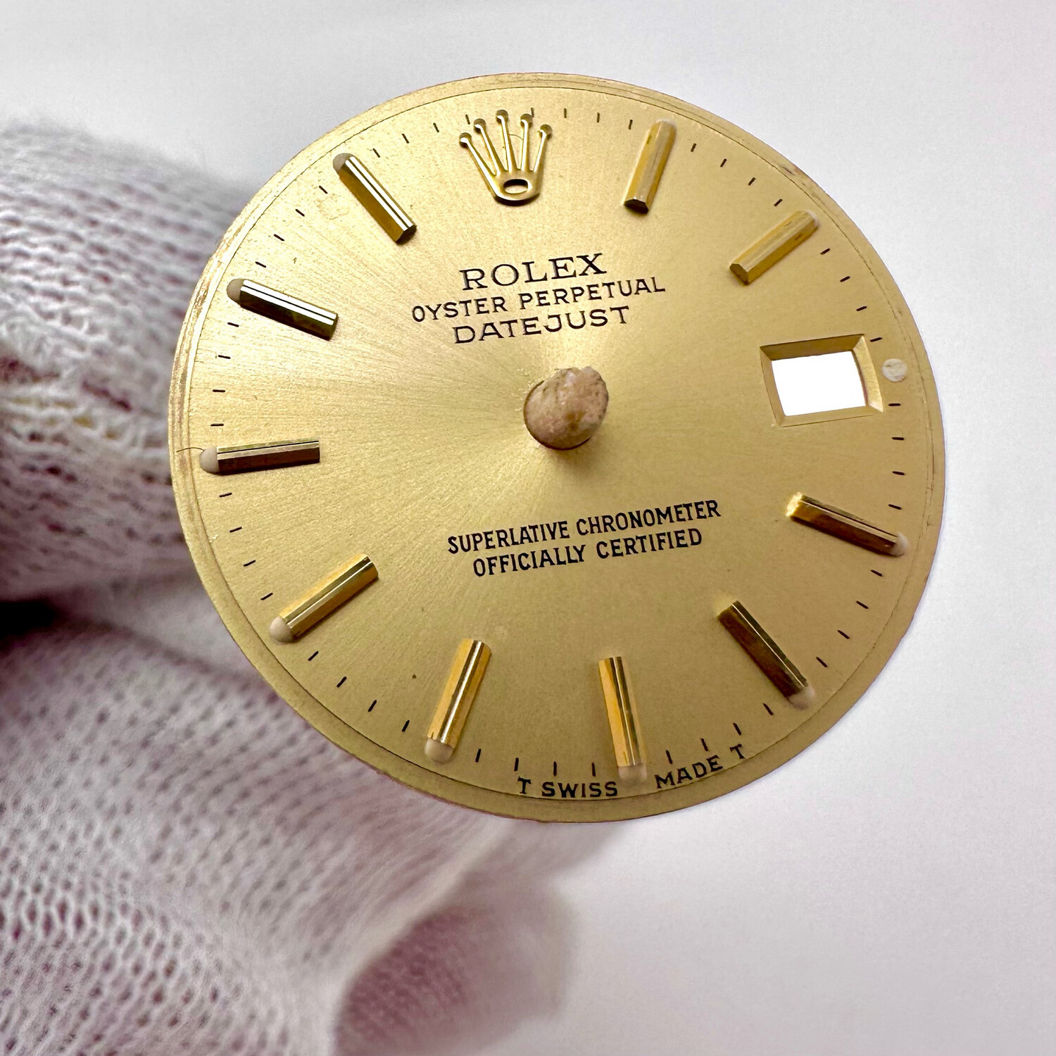GOOD Rolex White Two Tone Tritium Champagne Stick Dial 26mm Date Datejust 6916 6917 69173 69178 79173 79178 179173 179178