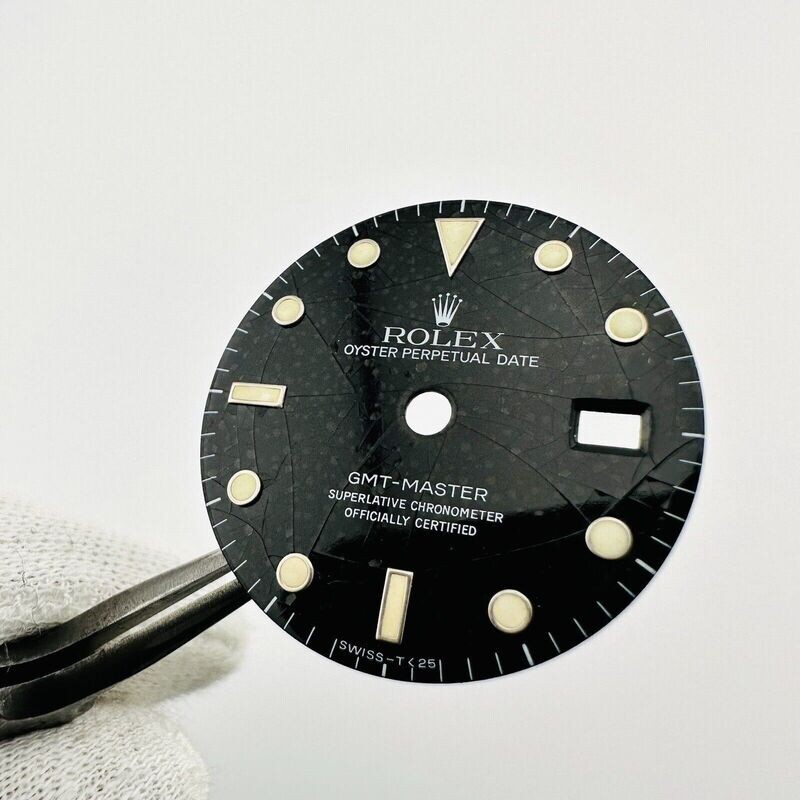 GORGEOUS Rolex Tritium Patina Spider Dial GMT Master 16750 Cal 3075 Salt N Pepper Patina DL12