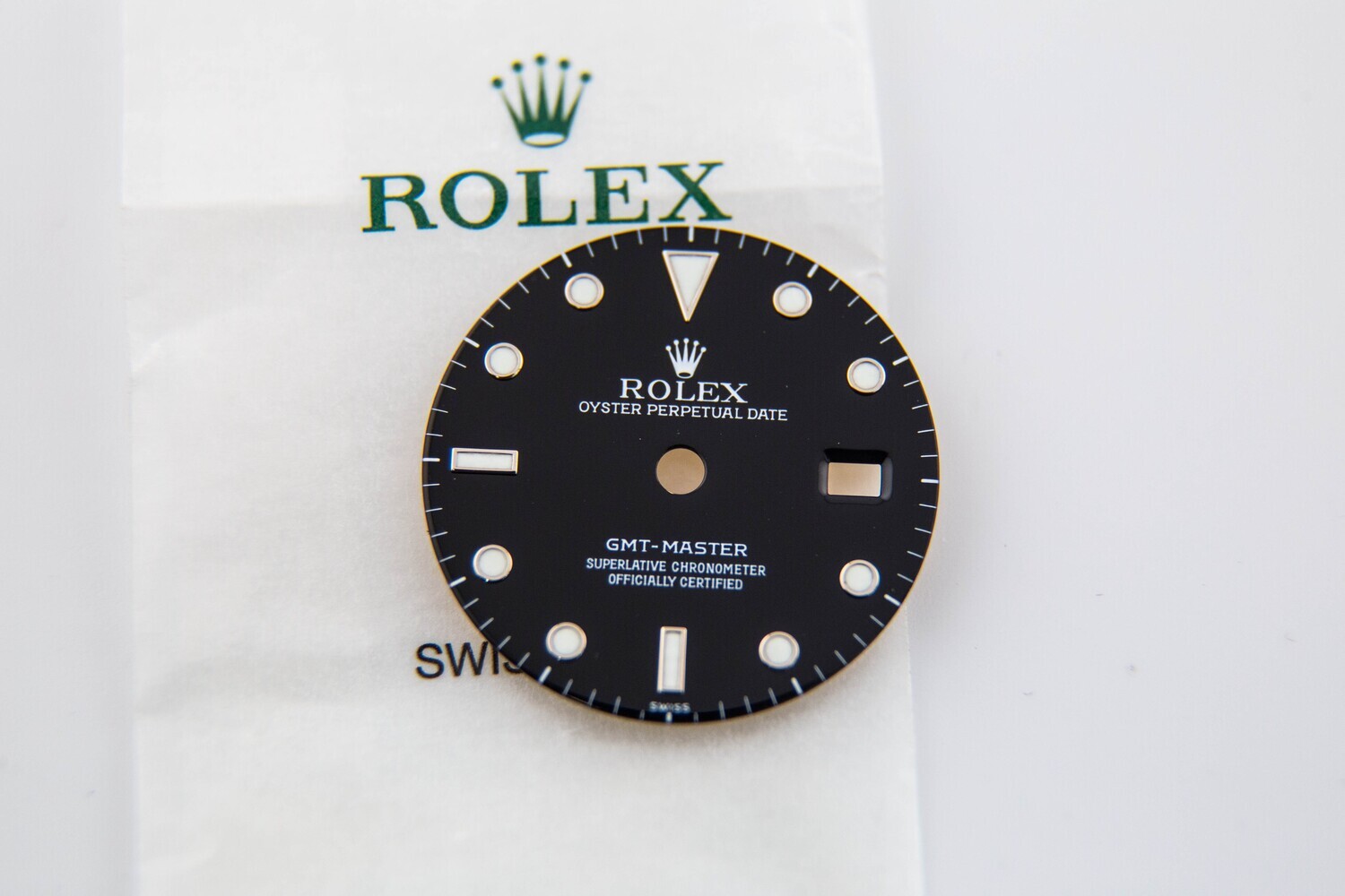 NOS Rolex &quot;Swiss&quot; Only Dial GMT Master 16700 Gloss Super Luminova