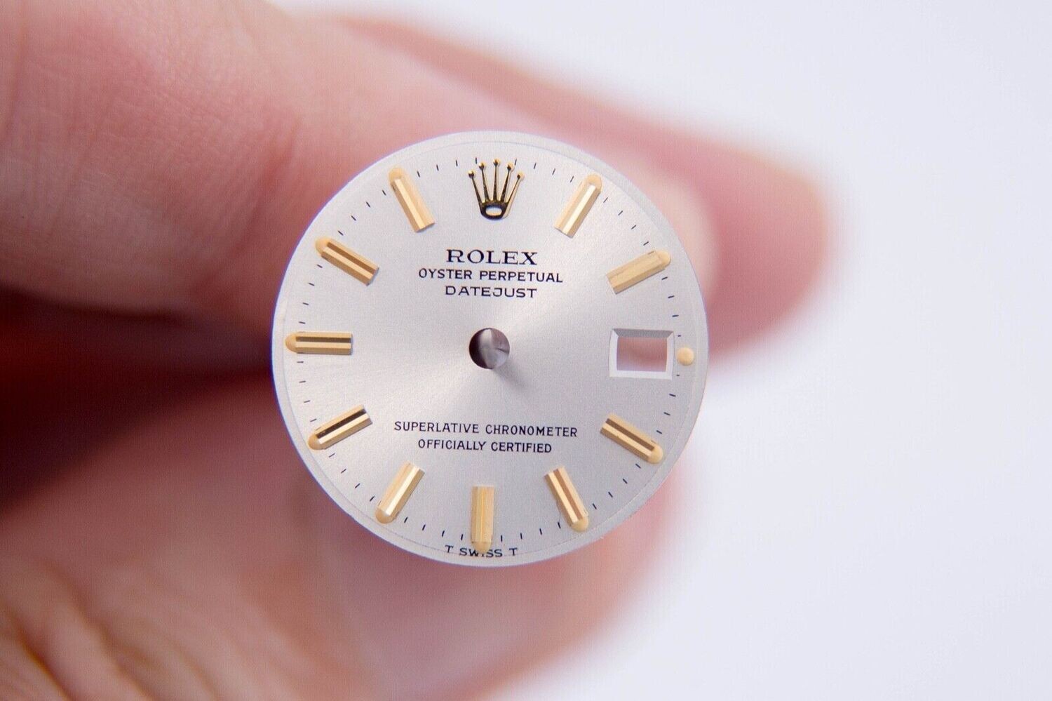 NOS Rolex Silver Two Tone Tritium Stick Dial 26mm Date Datejust 6916 6917 69173 69178 79173 79178 179173 179178