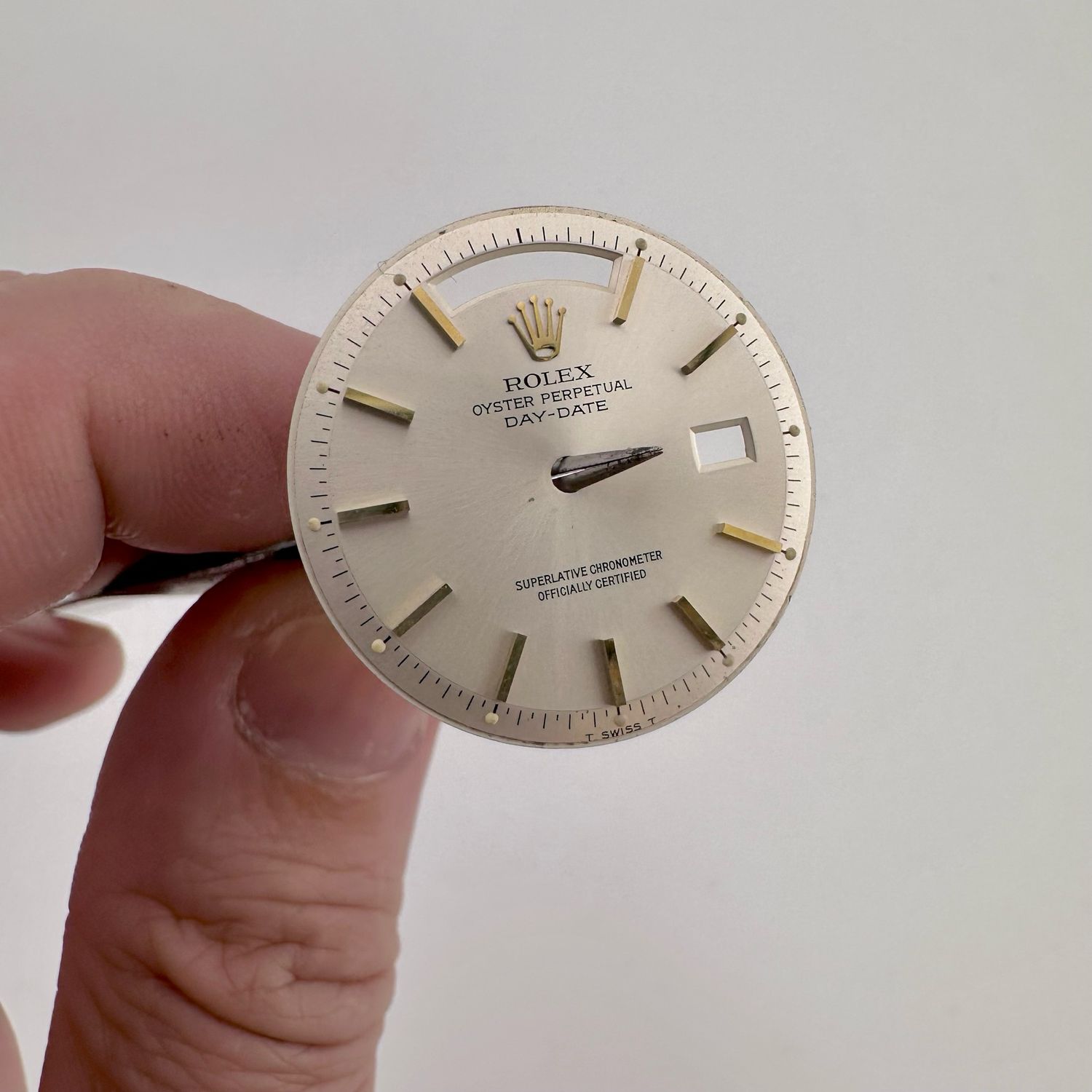 Auth. Rolex Silver Tritium Dial for Day-Date President 1803 Cal 1556 #20001
