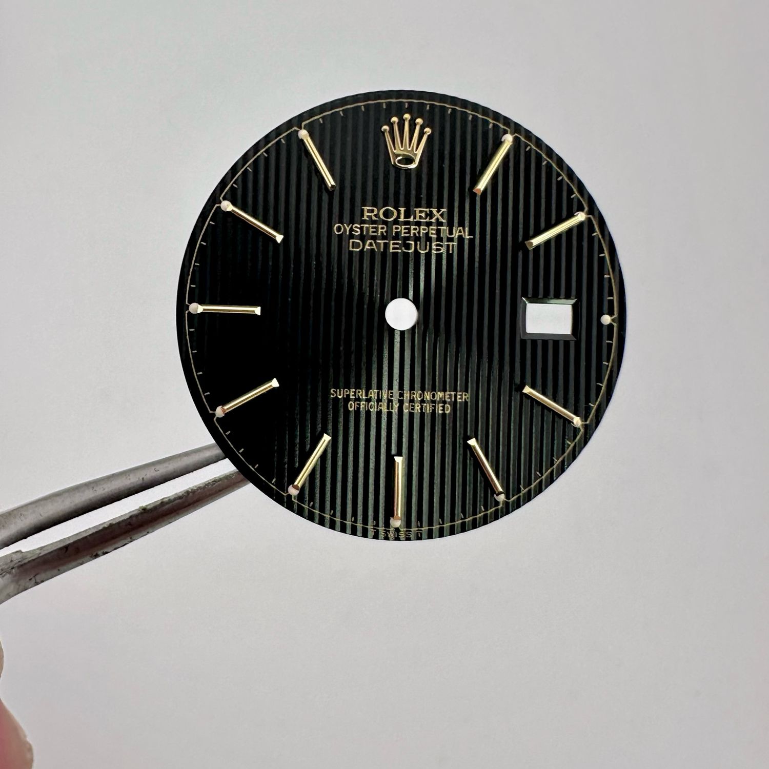 Auth Rolex Two Tone Black Tapestry Datejust Dial 16000 16030 16013 16018 16233 16238 Cal 3035 3135 #20012