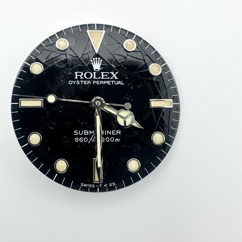 Auth. Creamy Rolex Gloss Spider Tritium Dial &amp; Hands Submariner 5513 Cal 1520 #20050