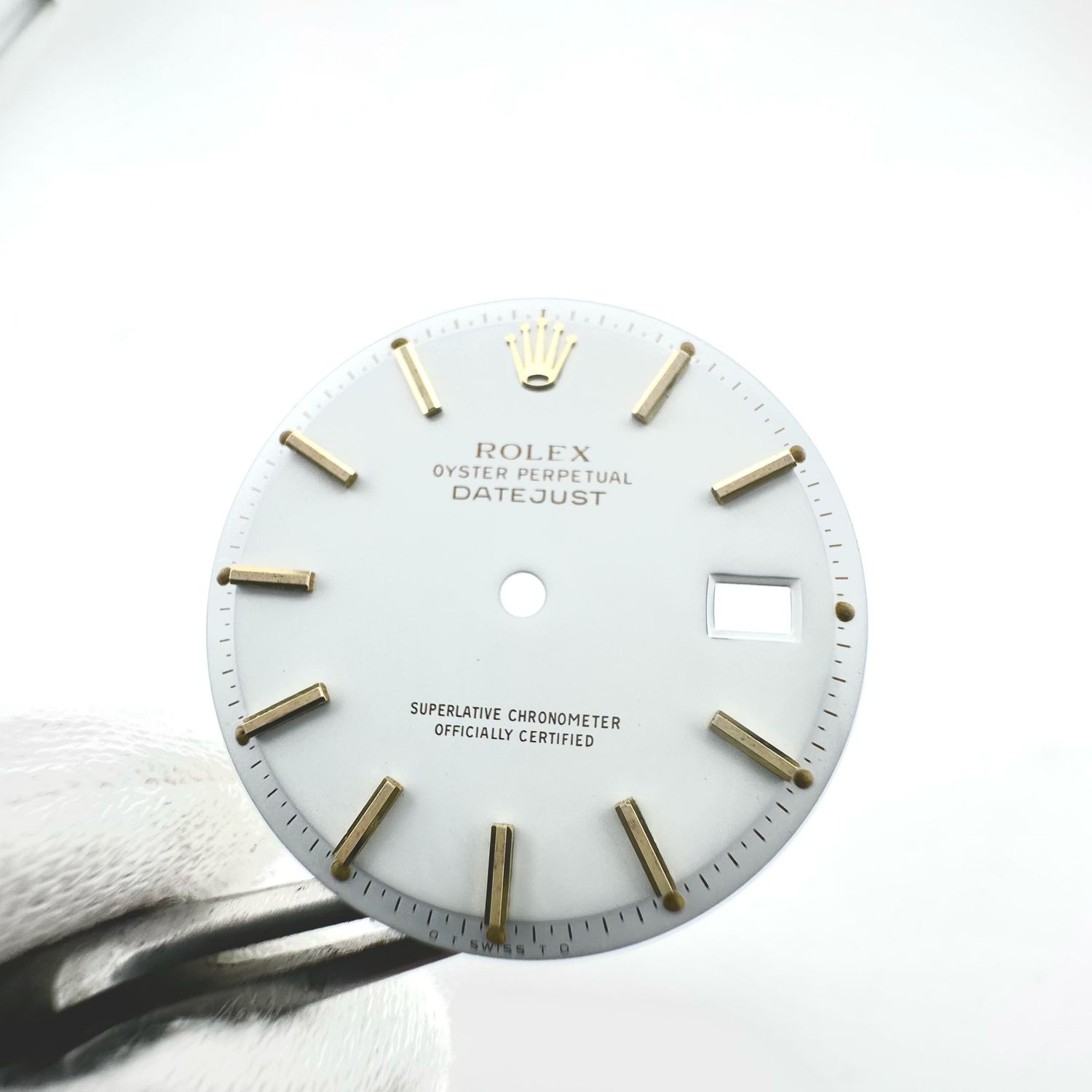 Factory Rolex White Two Tone Tritium Dial Datejust 1600 1601 1603 Cal 1570