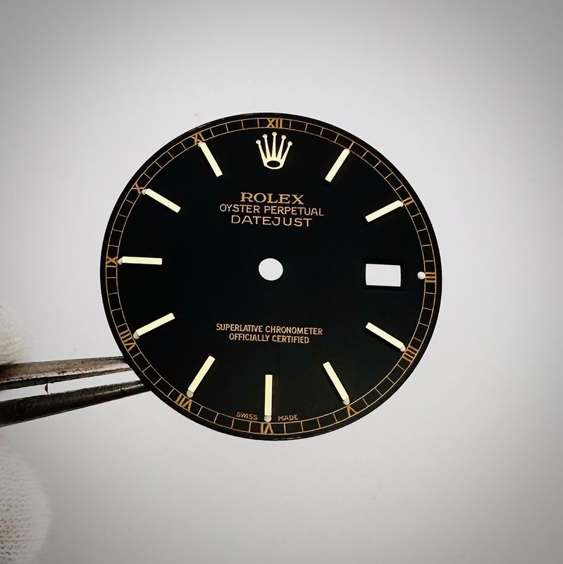 Factory Rolex Two Tone Black Gloss Luminova Dial Datejust 16000 16030 16013 16018 16233 16238 Cal 3035 3135 #DL155