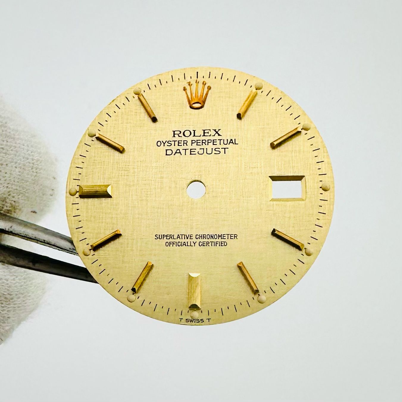 EXCELLENT Rolex Gold Two Tone Tritium Linen Dial 36mm Datejust 16013 16018 16233 16238 3035 DL326