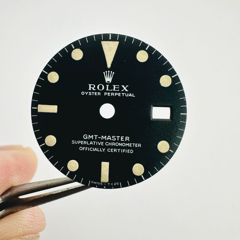Genuine MK1 “Long E” Rolex Matte Tritium Dial GMT Master 1675 Cal 1575 #J013