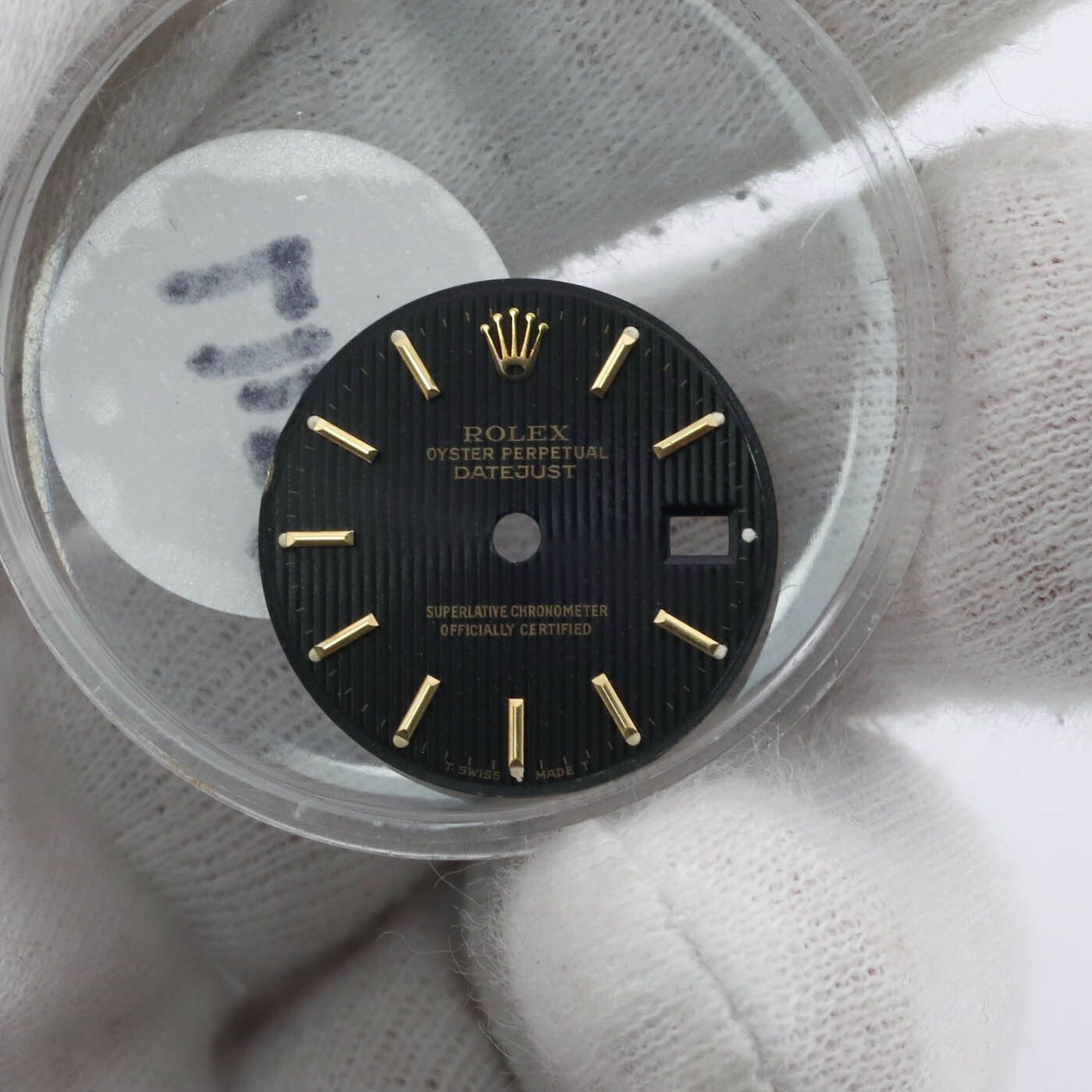 EXCELLENT Rolex Black Two Tone Tritium Stick Dial 26mm Date Datejust 6916 6917 69173 69178 79173 79178 179173 179178 DL 117