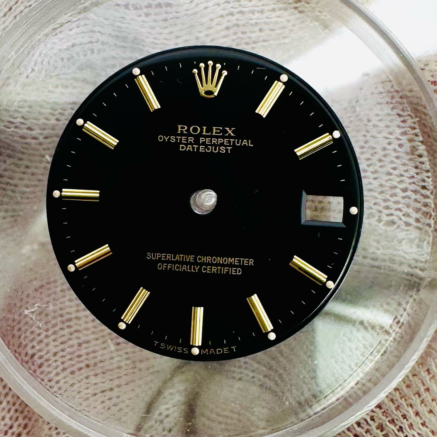 EXCELLENT Rolex Gloss Black Stick Two Tone Dial 31mm Mid Size Datejust 6827 68273 68278 78273 78278 #DL332