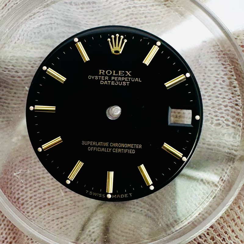 EXCELLENT Rolex Gloss Black Stick Two Tone Dial 31mm Mid Size Datejust 6827 68273 68278 78273 78278 #DL332