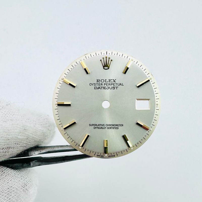 Factory Rolex Silver Rhodium Two Tone Tritium Dial Datejust 1600 1601 1603 Cal 1570 #M018