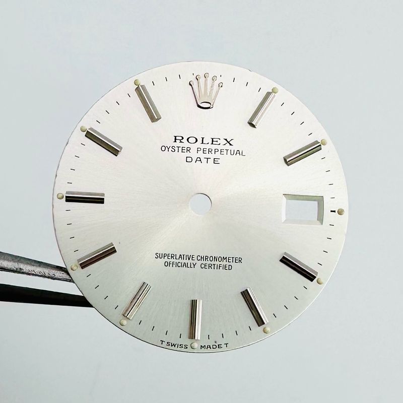 Factory Rolex Silver Rhodium Tritium Dial For 34mm Date 15000 15200 15010 15210 #OC003