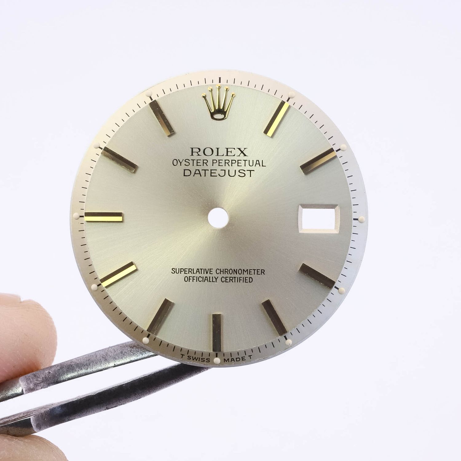 Rolex Silver Two Tone Tritium Dial Datejust 1600 1601 1603 Cal 1570 #DL149