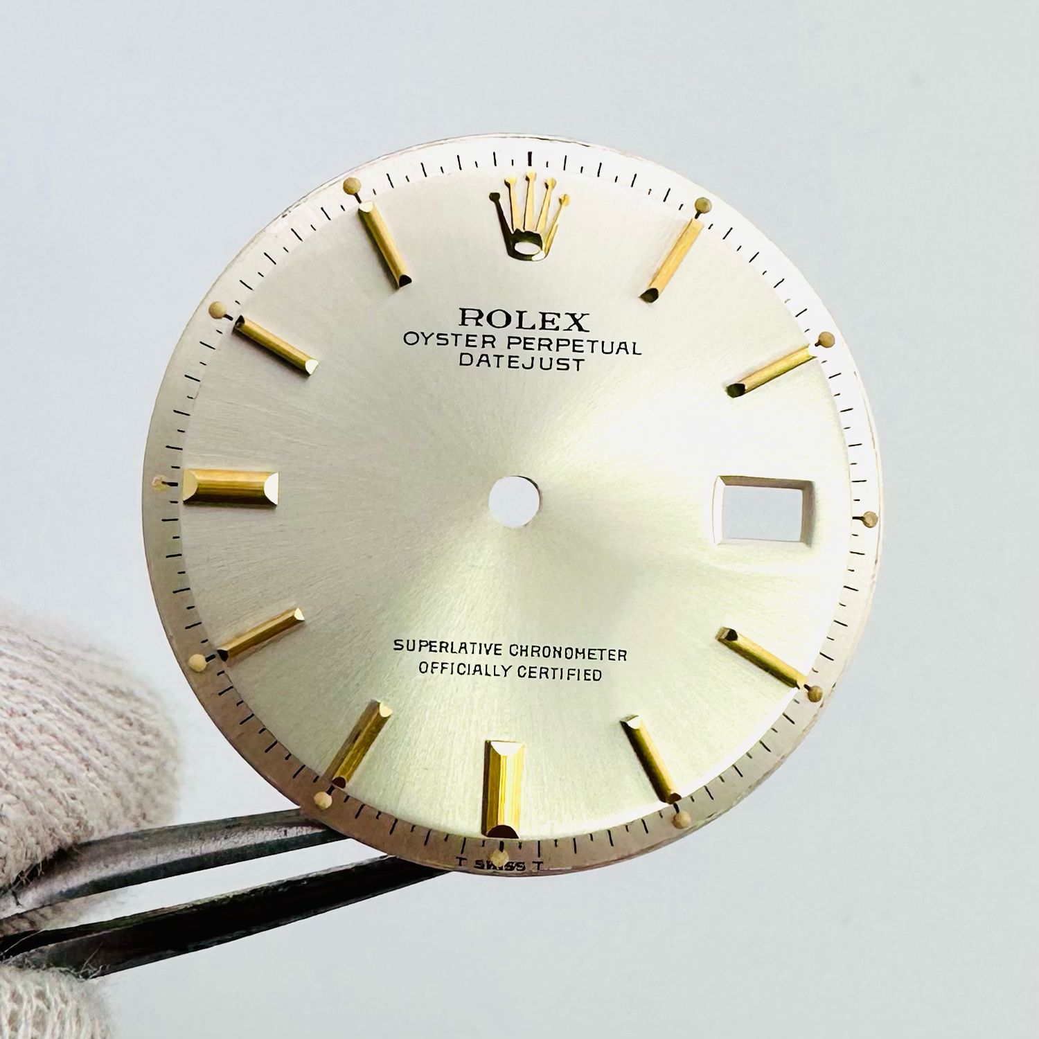 Rolex Silver Two Tone Tritium Dial Datejust 1600 1601 1603 Cal 1570 #DL324