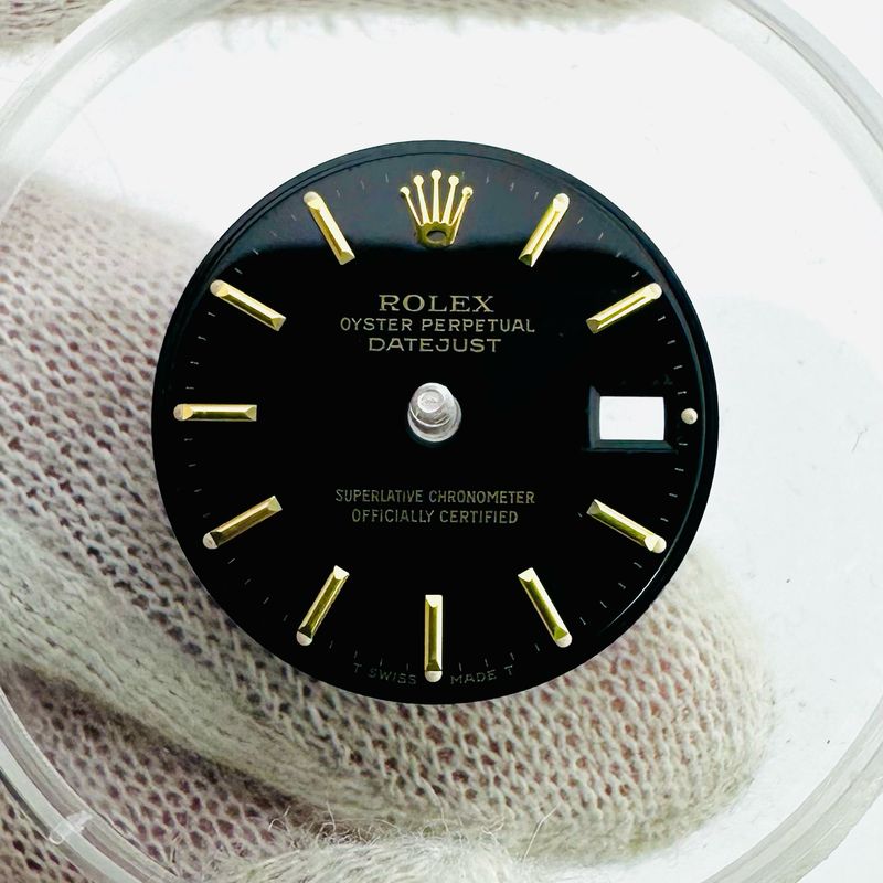 EXCELLENT Rolex Black Two Tone Tritium Stick Dial 26mm Date Datejust 6916 6917 69173 69178 79173 79178 179173 179178 #DL327