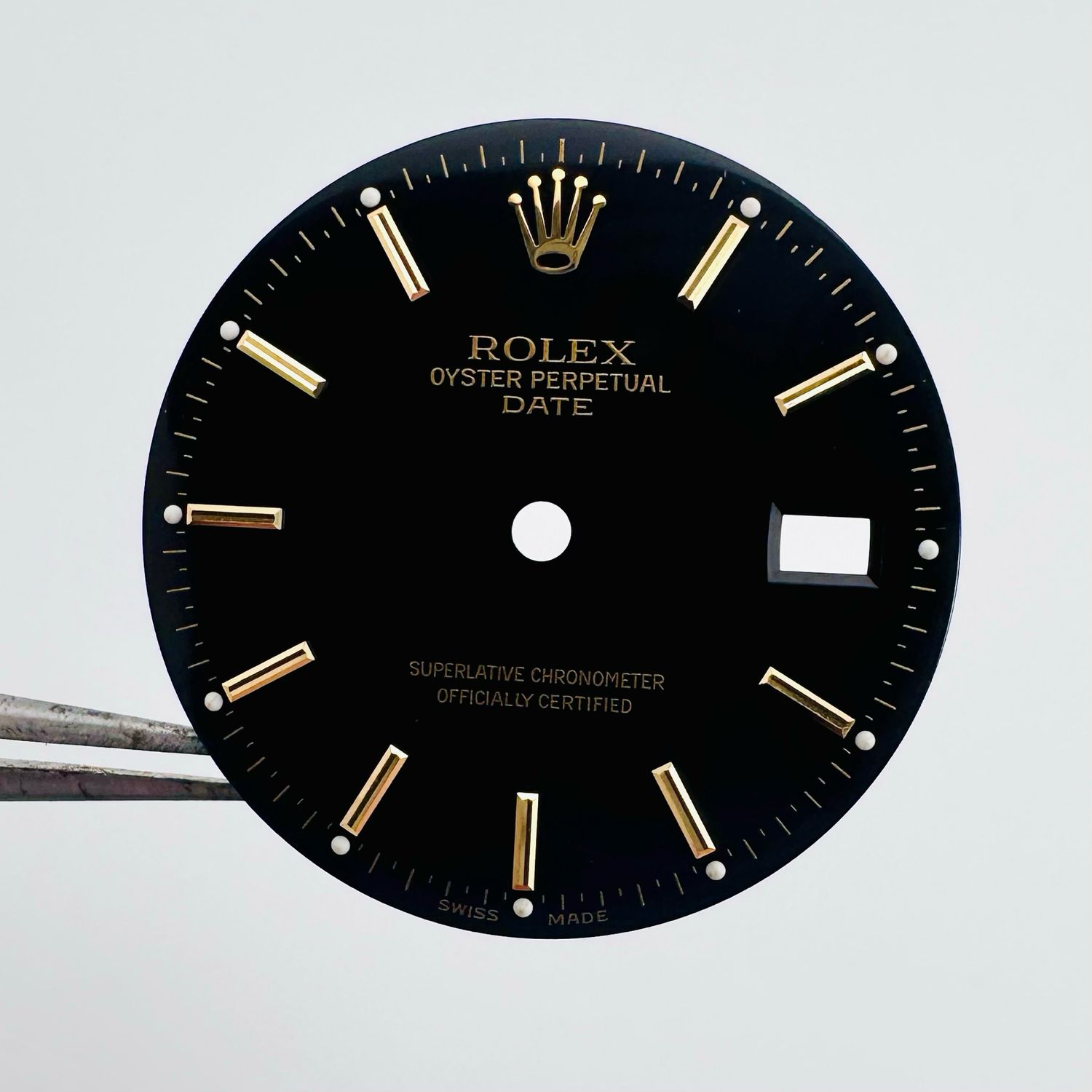 Factory Rolex Black Gloss Tritium Dial For 34mm Date 15053 15058 15233 15238 #OC719