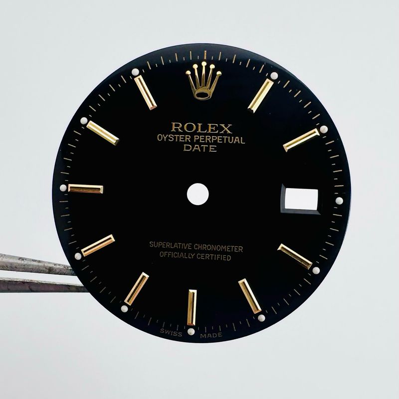 Factory Rolex Black Gloss Tritium Dial For 34mm Date 15053 15058 15233 15238 #OC719