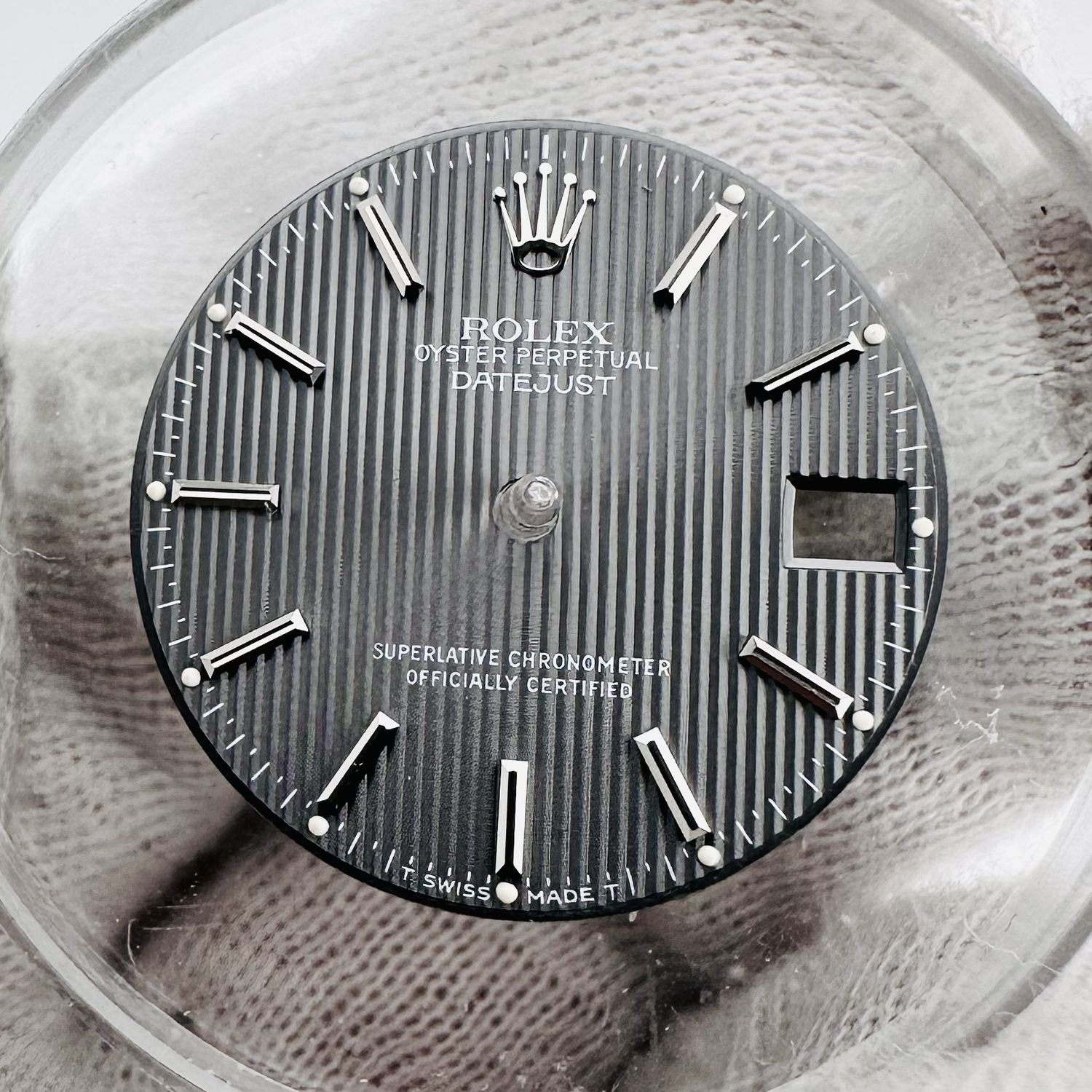 EXCELLENT Rolex Graphite Grey Tapestry Stick Dial 31mm Mid Size Datejust 6827 68274 68240 68279 78240 78274 78279