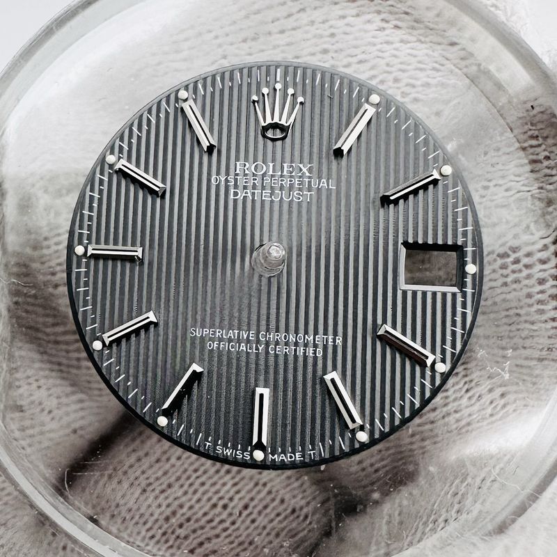 EXCELLENT Rolex Graphite Grey Tapestry Stick Dial 31mm Mid Size Datejust 6827 68274 68240 68279 78240 78274 78279