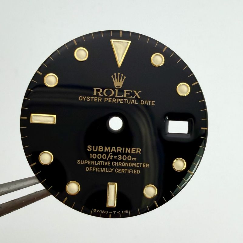 EXCELLENT Factory Rolex Gloss Black Tritium Dial Submariner 16803 16808 16613 16618 B012