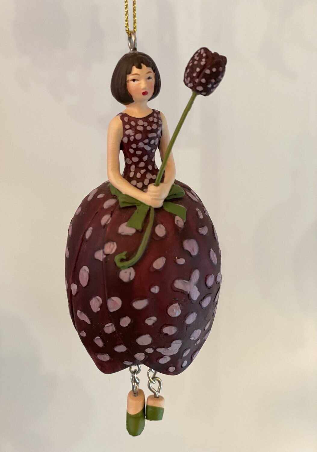 Blumen- Mädchen aubergine dunkelhaarig