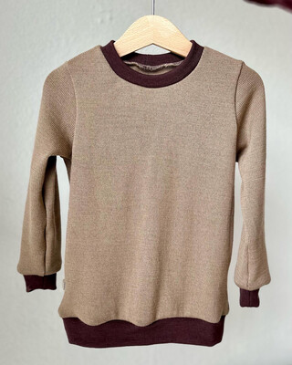 Woll-Sweater / Wollpullover (walnuss, leichter Strick)