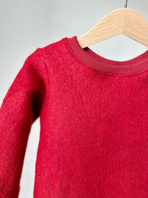Woll-Sweater / Wollpullover aus Fleece (Rot) 86/92