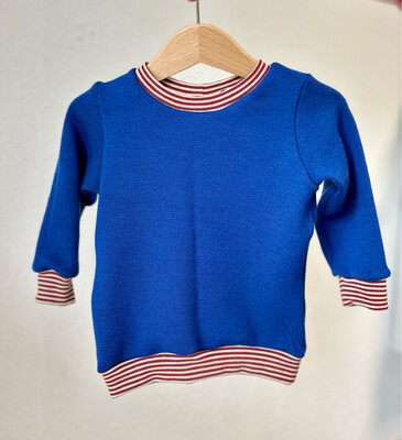 Woll-Sweater / leichter Wollpullover (Sodalithblau)