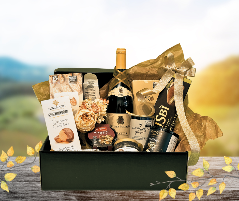 Cesta de Presente Premium G&O Vinho Chablis Requinte