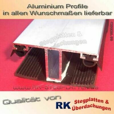 Alu-Unterlegbandsystem Mittelprofil für 16 mm Stegplatten