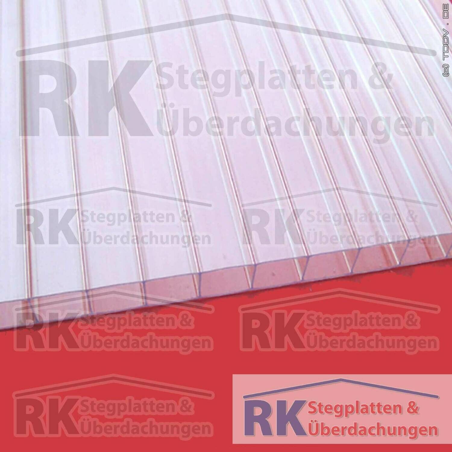 Polycarbonat 2-fach Hohlkammerplatte, 10 mm, klar, 14,95 Euro/m²