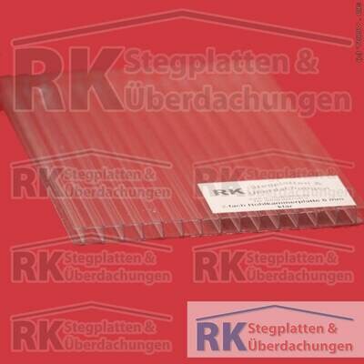 Polycarbonat 2-fach Hohlkammerplatte, 6mm, klar, 12,95 Euro/m²