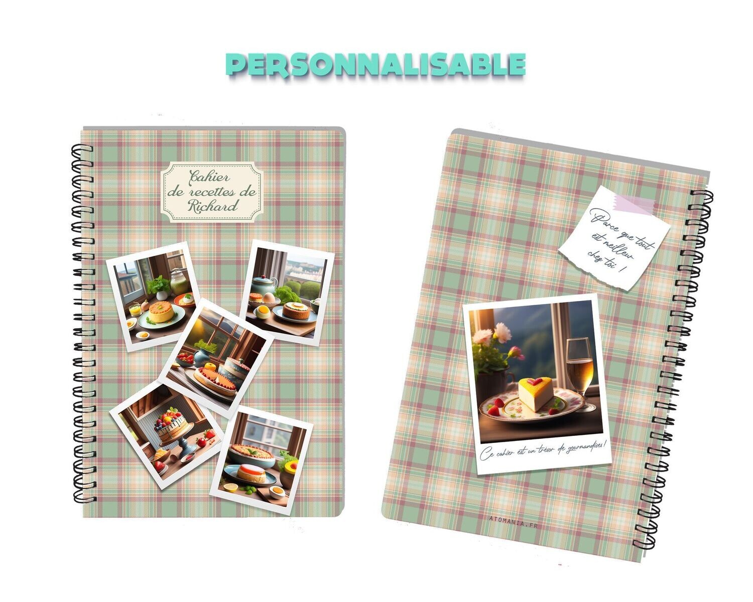 Cahier de Recettes de Cuisine Personnalisable "Trésor de Gourmandises