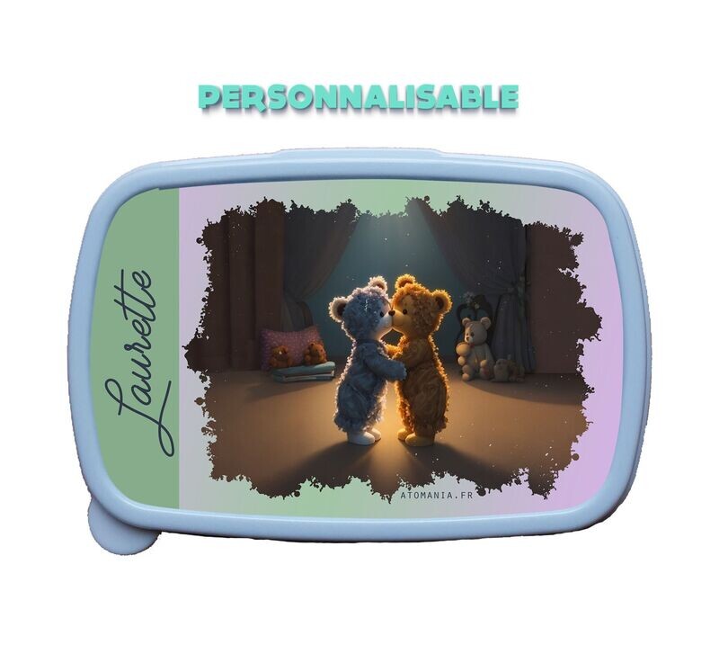 Boîte hermétique personnalisable tendre bisou des nounours par atomania : accessoire pratique et mignon pour enfants aventuriers.